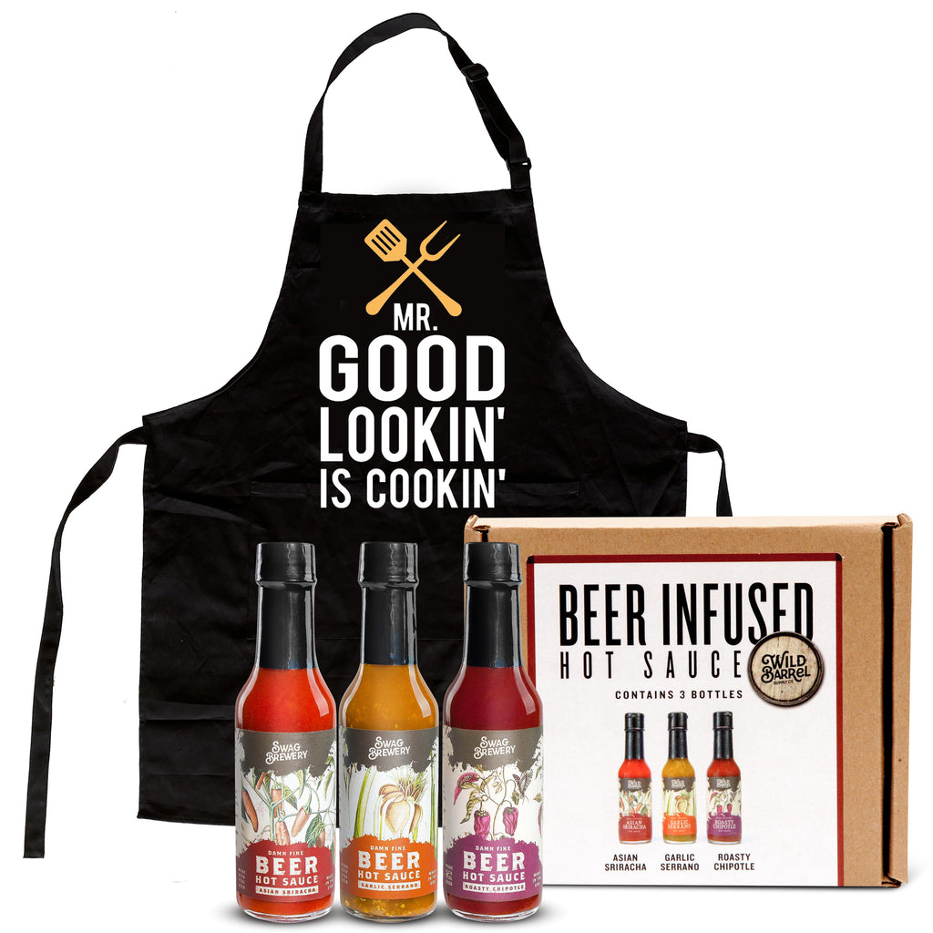 Beer-Infused Hot Sauce Plus A " MR GOOD LOOKIN' IS COOKIN' " Apron