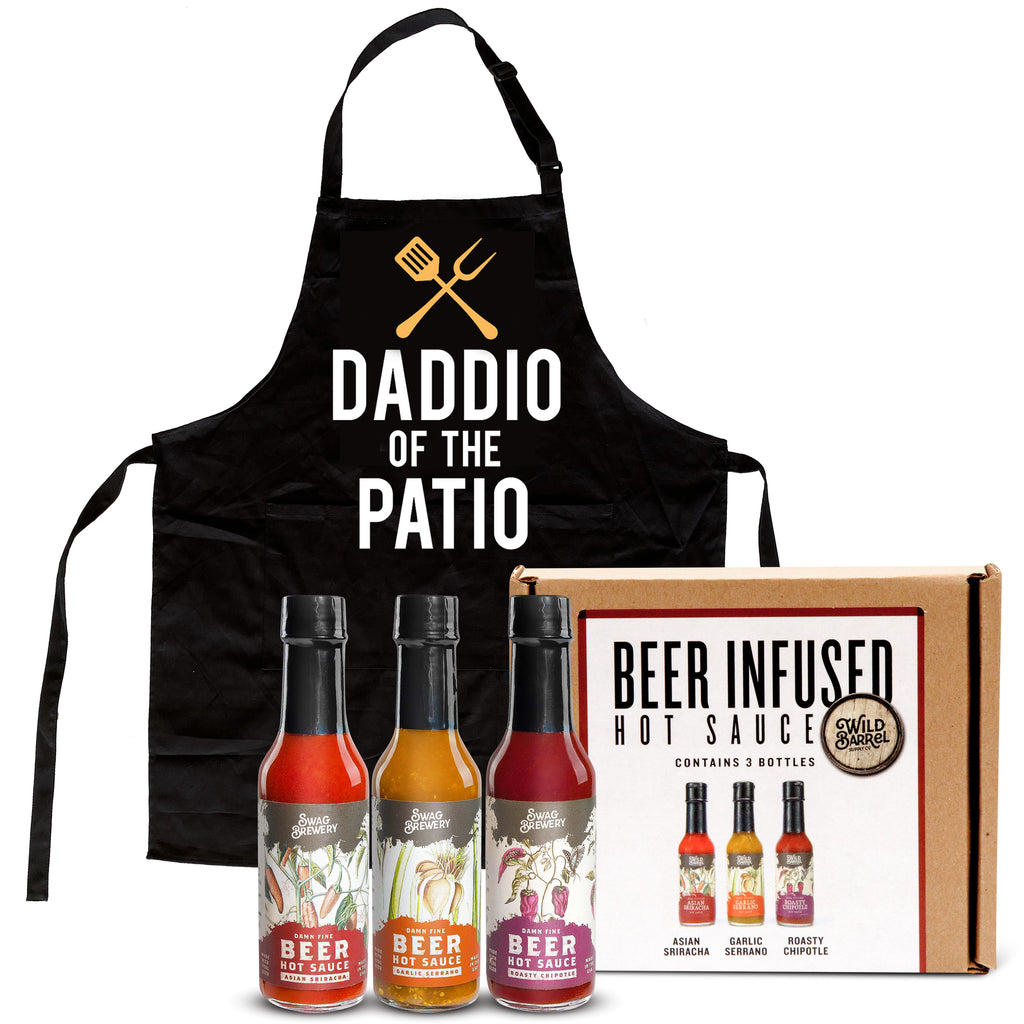Beer-Infused Hot Sauce Plus A "DADDIO OF THE PATIO" Apron