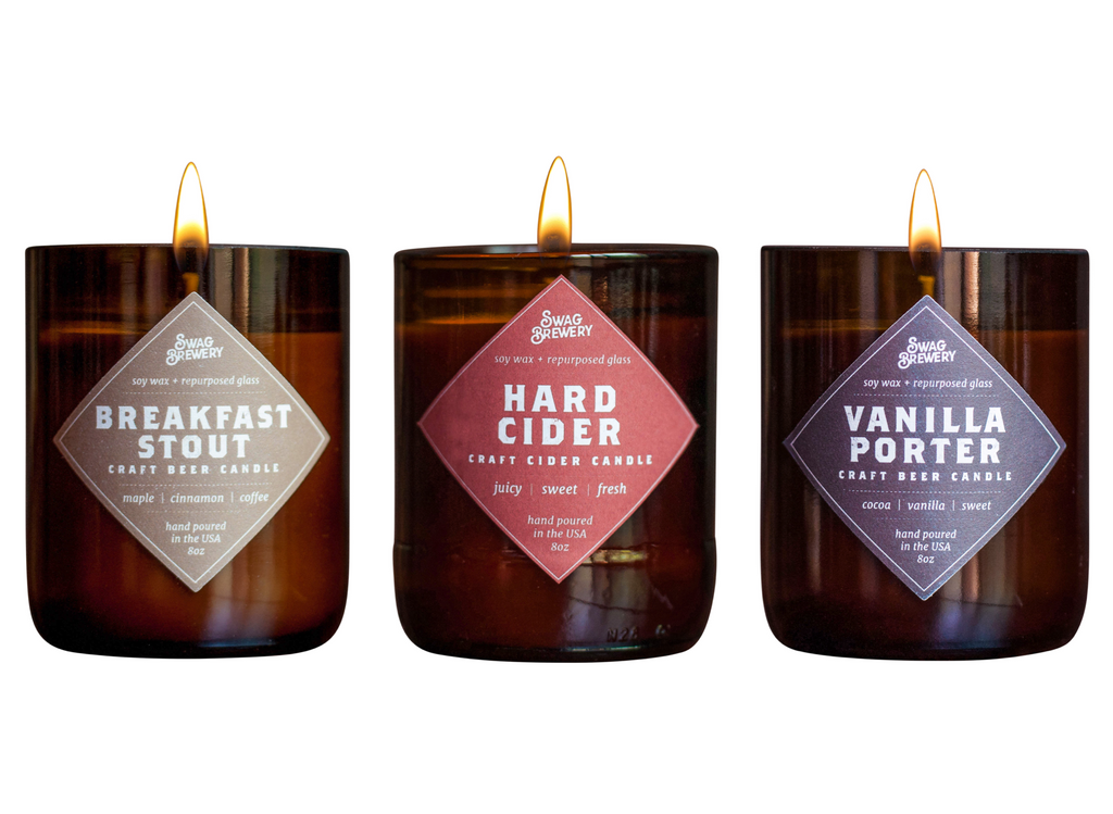 Brew Candle 3-Pack (Breakfast Stout + Hard Cider + Vanilla Porter)